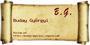 Buday Györgyi névjegykártya